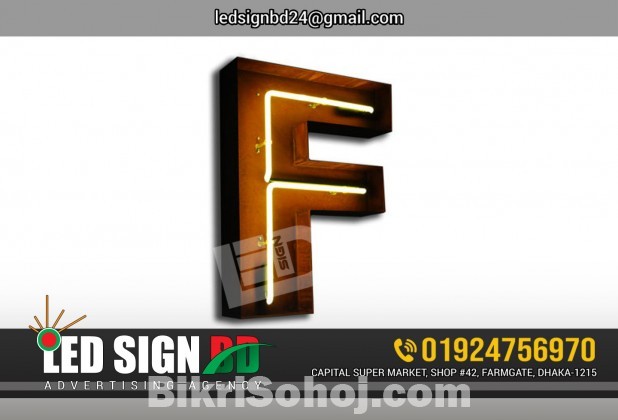 SS Top Letter ,Aluminum Profile Box, Backlit Sign Board